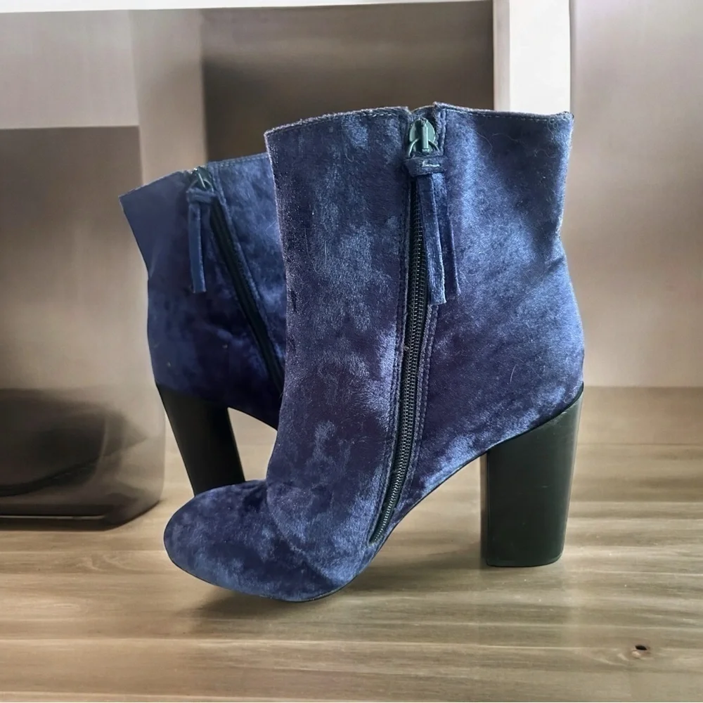 Rebecca Minkoff Bojana Ankle Boots - Womens Size 8.5 - Blue Velvet Booties